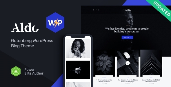 Aldo | Gutenberg WordPress Theme Black & White Logo
